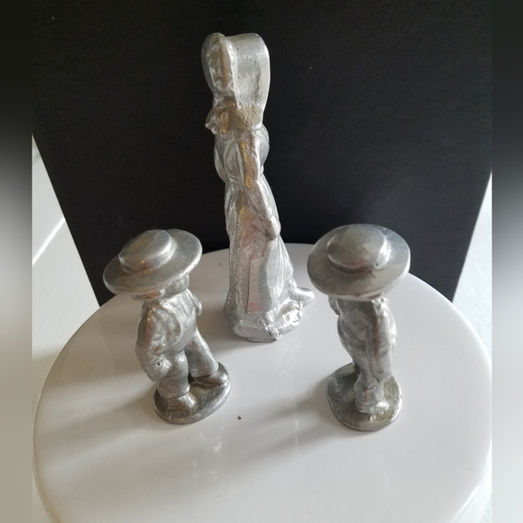 Vintage Cast  Aluminum Figurines Amish  Farm Maiden Boy - Picture 3 of 10